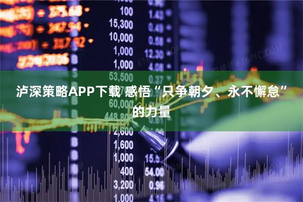 泸深策略APP下载 感悟“只争朝夕、永不懈怠”的力量