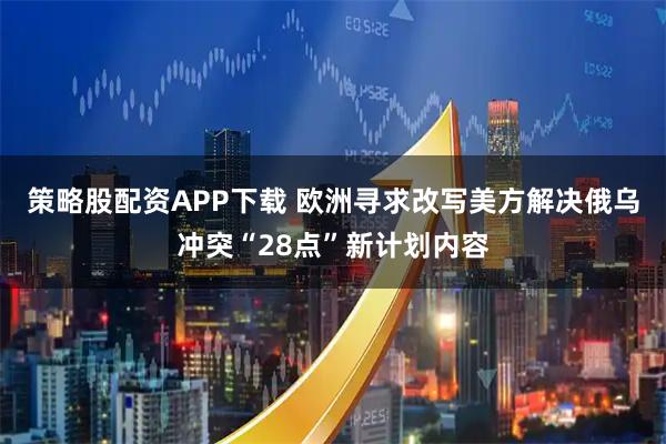 策略股配资APP下载 欧洲寻求改写美方解决俄乌冲突“28点”新计划内容